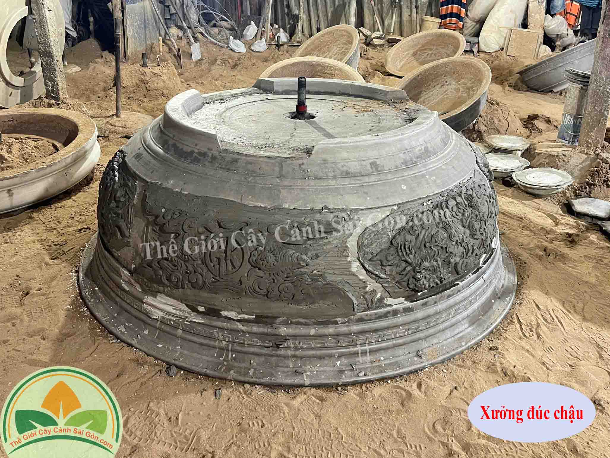 Chậu xi măng tròn xoay bi rồng TGCCSG01122526-1