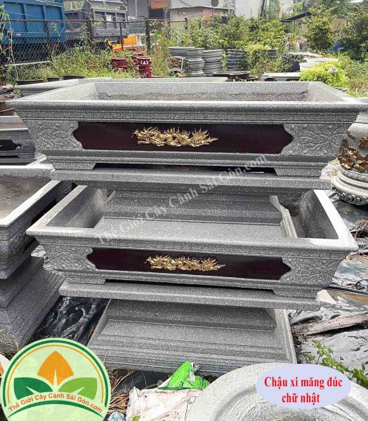 Chậu xi măng đúc chữ nhật